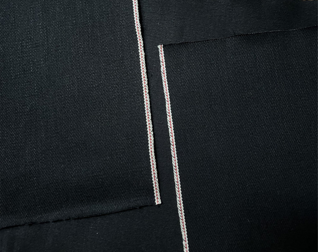 black selvedge jeans material