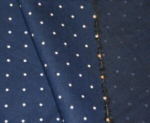 4.2oz Spring Denim Summer Dress Shirt Fabric Indigo Warp Black Weft White Polka Dot Denim Textile Manufacturers W186718P